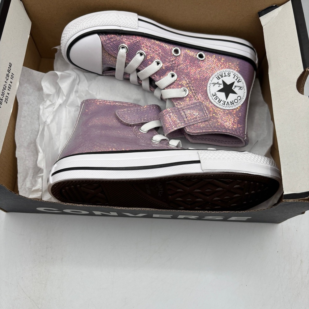 Converse Chuck Taylor All Star 1V Hi Shoes Kids Size 11 Lilac White A14343C - Picture 7 of 8